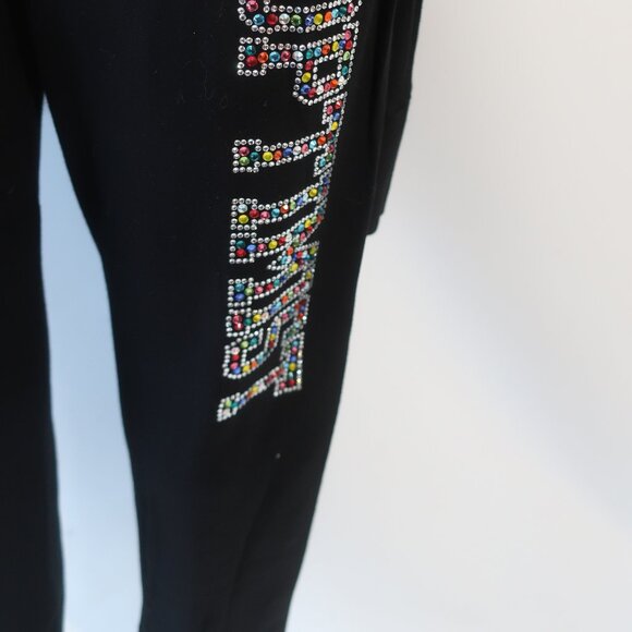 NWT Lauren Moshi Black (Item- 305) 2 Pc Set Crystal Optimist Top/M Jogger/XS - Picture 9 of 15